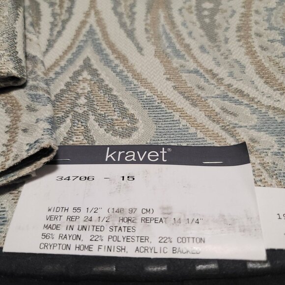 6 Kravet Fabric Remnants  White Greens Assorted See Description for Sizes - Picture 3 of 10